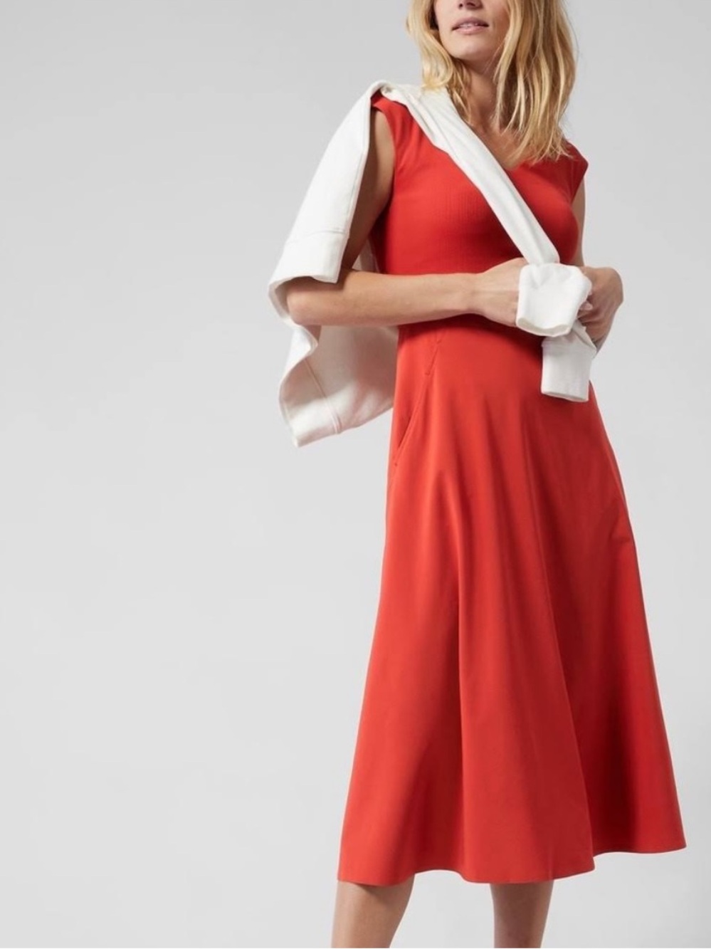 NWT Athleta Ryder Midi Dress Orange